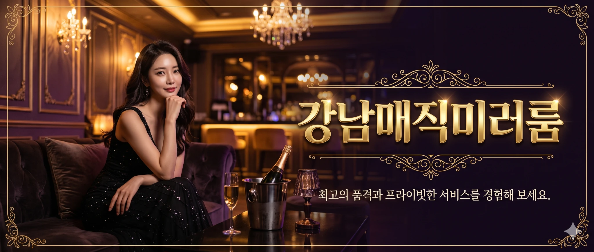 강남매직미러룸 용어와 이용 안내를 소개하는 배너 이미지