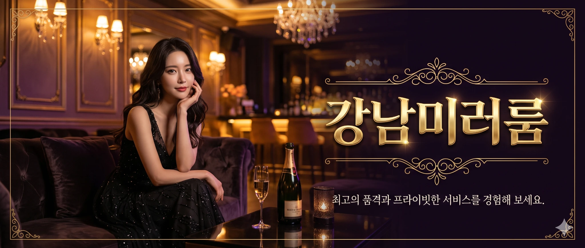 강남미러룸 관련 정보를 소개하는 라운지 안내 배너 이미지
